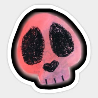 Cute Skull in Pink Sticker